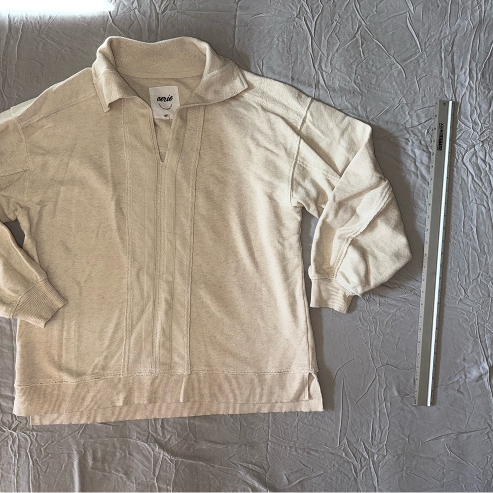 Aerie Off-White Textured Knit Top